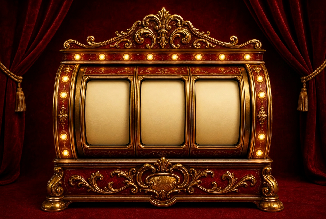 Ornate vintage slot machine chassis